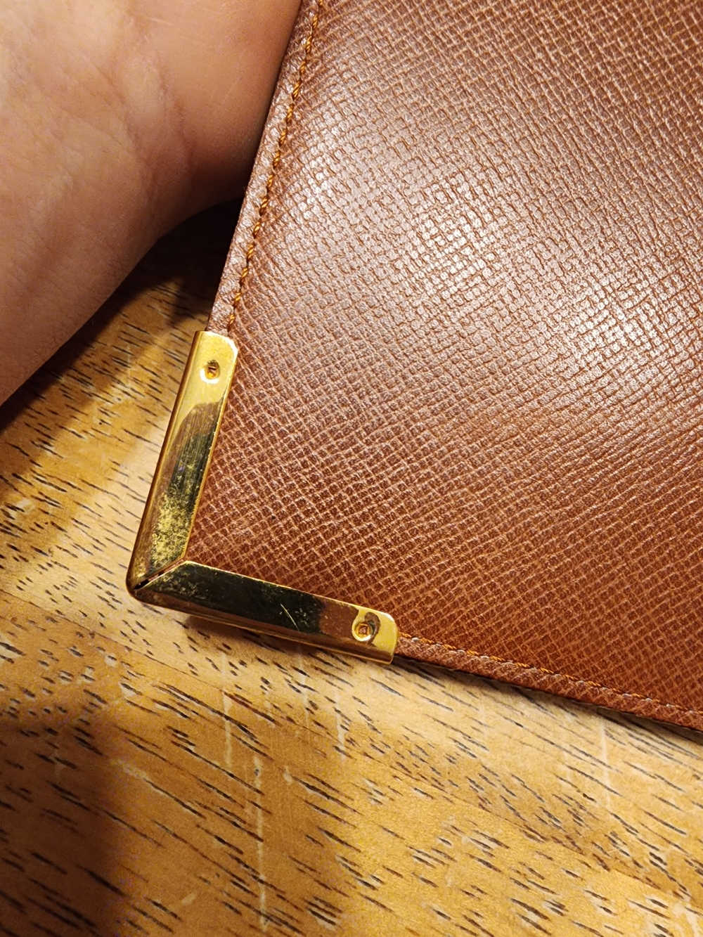 Louis Vuitton Monogram Canvas Notebook Cover in Brown and Gold - Picture 10 of 16